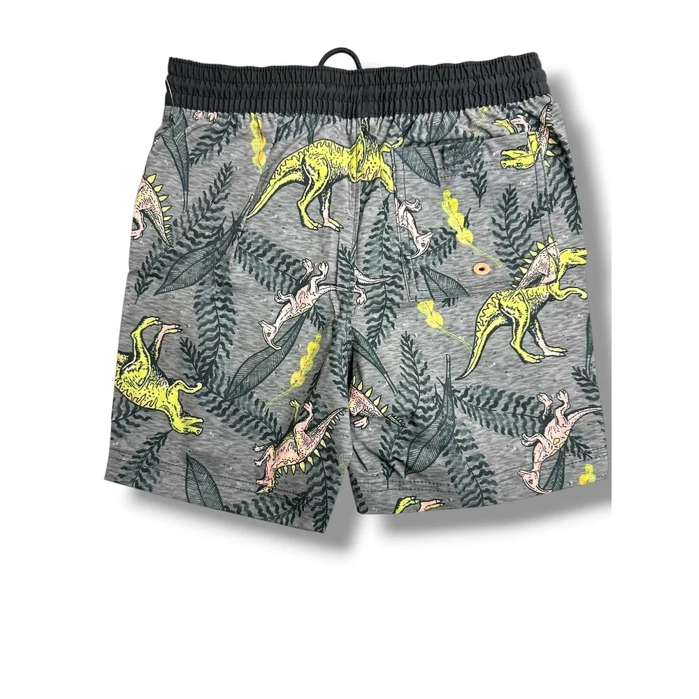 Old Navy Boys Dinosaur Print Swim Trunks‎ Grey Green UPF 50 Size S 6-7 NWT